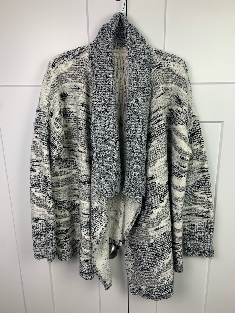 Lou & Grey LARGE Cardigan Sweater Jacket Gray Open Front Boho Granola